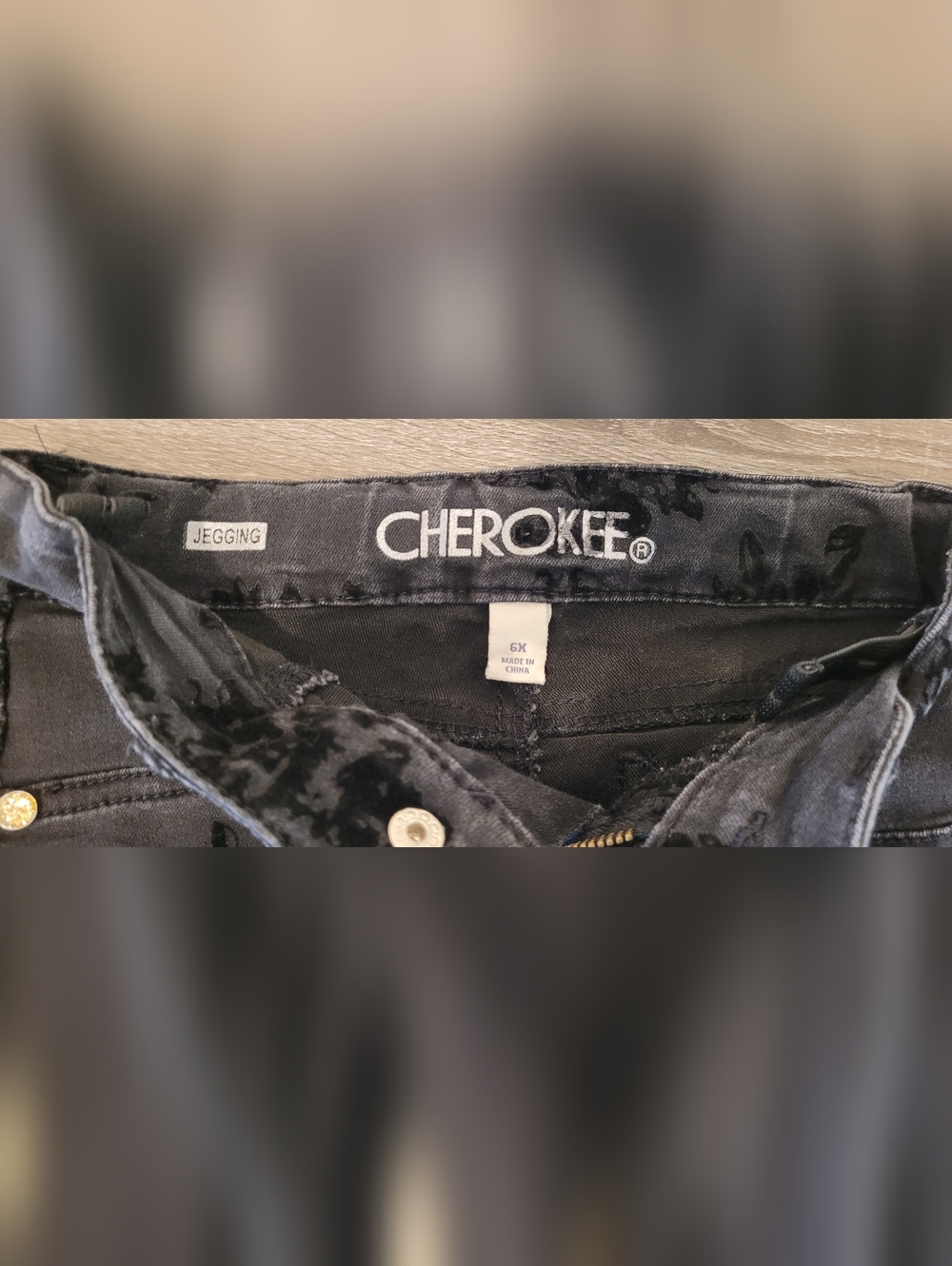 Cherokee Girl's Black Jeggins Size 6 - Picture 5 of 5